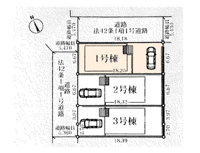 【区画図】 | 加須市南町　新築戸建　全3棟　1号棟