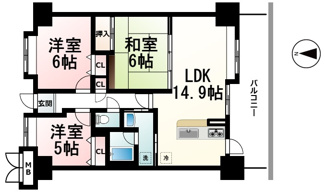 【間取り】 | メゾンドール瀬田･公園都市Ⅰ番館