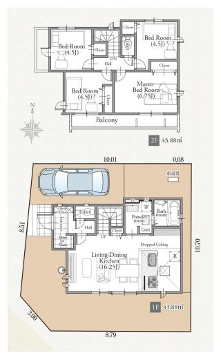 【間取り】 | 西東京市南町６丁目　新築戸建て　８号棟 | 南向きバルコニーで陽当り良好、洗濯物は乾き良し