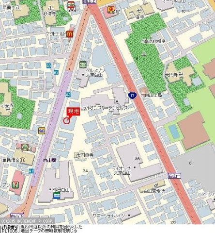 ライオンズマンション白山駅前の地図