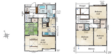 千葉市花見川区作新台三丁目　新築分譲住宅１号棟