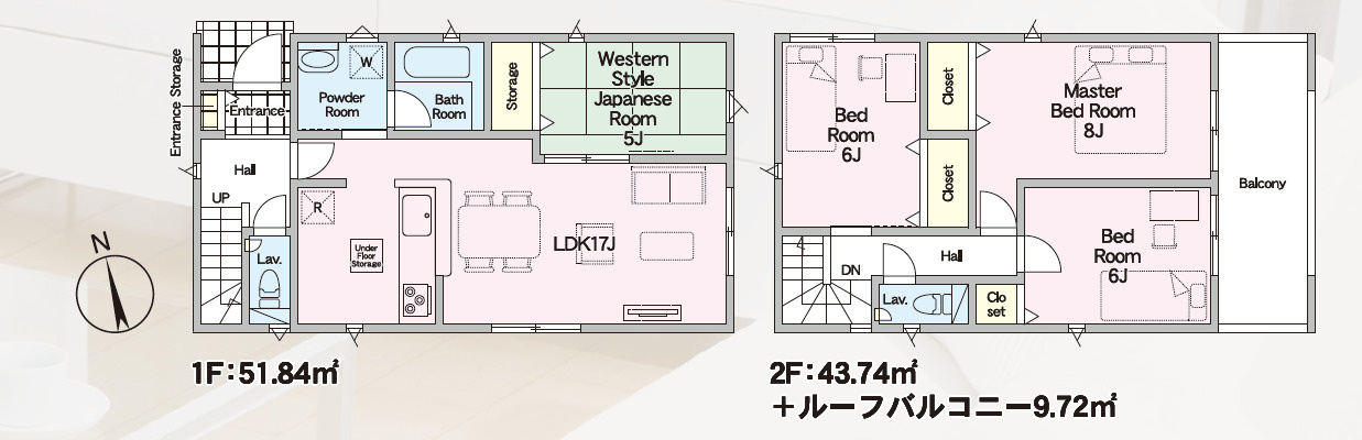 久留米市東合川新町【1号棟】新築戸建ての間取り
