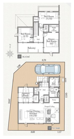 【間取り】 | 西東京市南町６丁目　新築戸建て　１６号棟 | 南向きバルコニーで陽当り良好、洗濯物は乾き良し