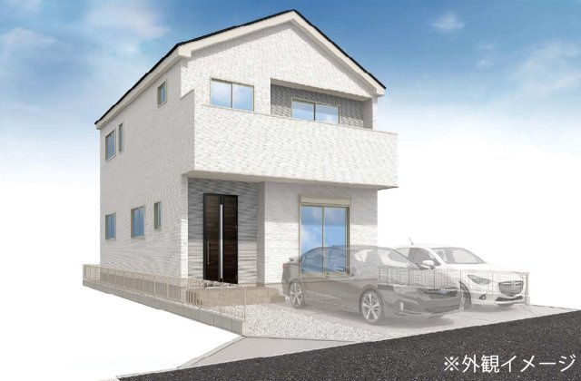 越谷市登戸町2号棟　新築戸建の外観パース