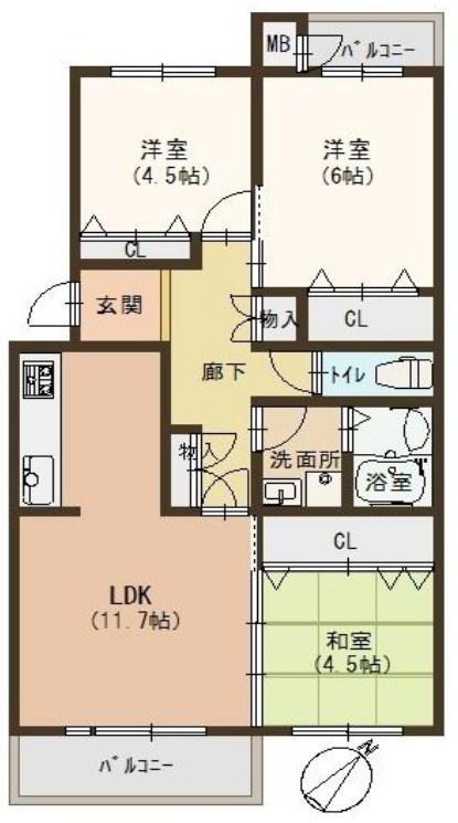 守山駅前東住宅5号棟　1Fの間取り
