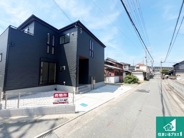 加古郡播磨町古田　新築一戸建ての前面道路含む現地写真|車通りの少ない前面道路！お子様がいらっしゃるご家族でも安心！