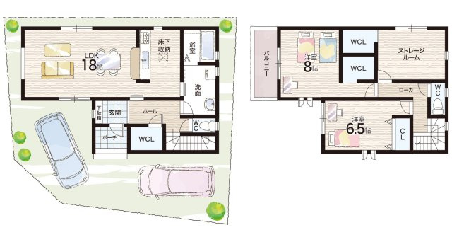 加古郡播磨町古田　新築一戸建ての間取り