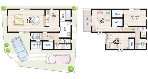 加古郡播磨町古田　新築一戸建ての間取り