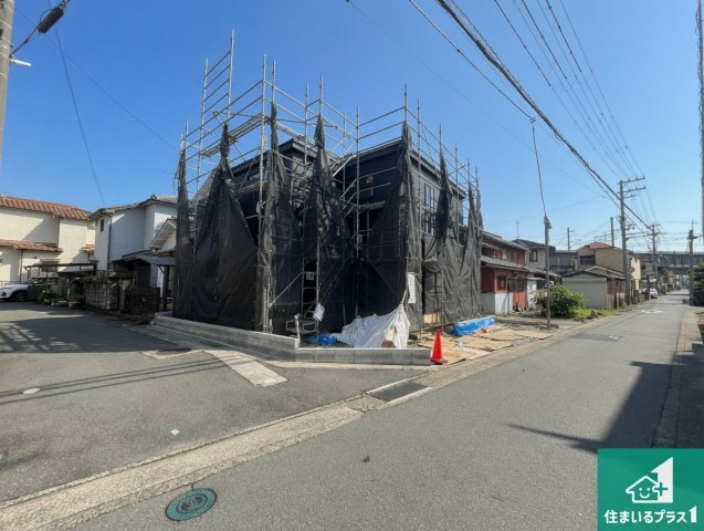 加古郡播磨町古田　新築一戸建ての前面道路含む現地写真|周辺は落ち着いた街並みの住宅地！子育てがしやすい住環境です！まだ未完成ですが、現地でしかわからない事もございます。是非一度ご覧ください。