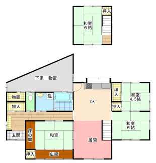 【間取り】 | 周南市大字下上 中古住宅／2階建