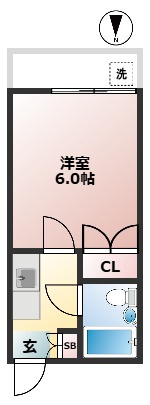 パレスハイム　学生さんおすすめ　陽当たり良好　ユニットバス新品の間取り