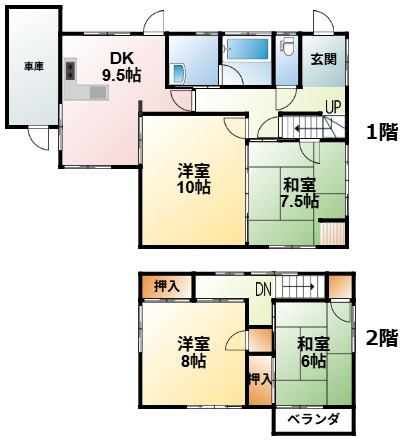 金谷郷貸家の間取り