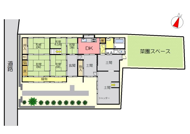 丹波市氷上町本郷の中古一戸建の区画図