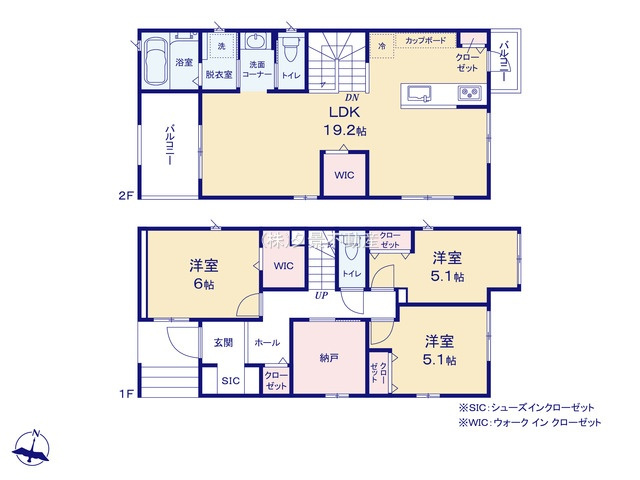 《仲介手数料無料》北区宮原町２丁目130-2新築一戸建てフェリディアガーデンの間取り