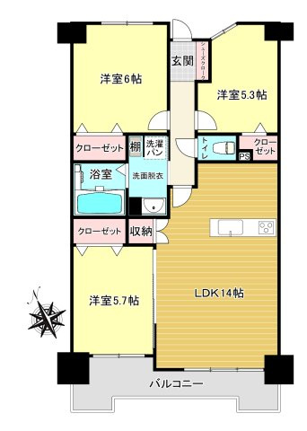 【間取り】 | アーサー久留米エクシオⅡ