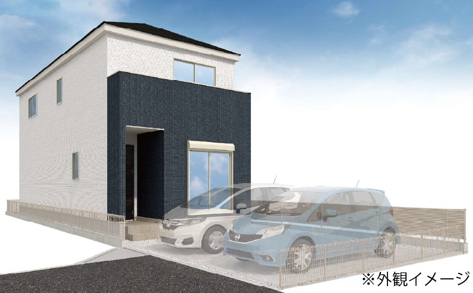 越谷市登戸町3号棟　新築戸建の外観パース