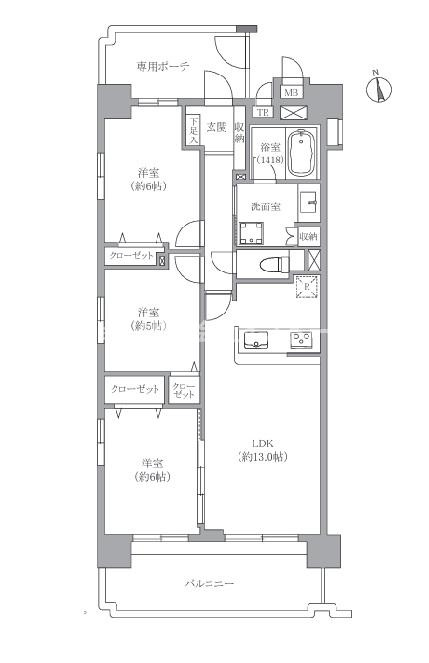 ライオンズマンション東大島第二の間取り