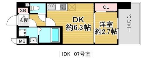 大阪市城東区放出西３丁目の賃貸マンションの間取り