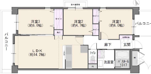【間取り】 | メゾン・ド・ルミネ東大宮