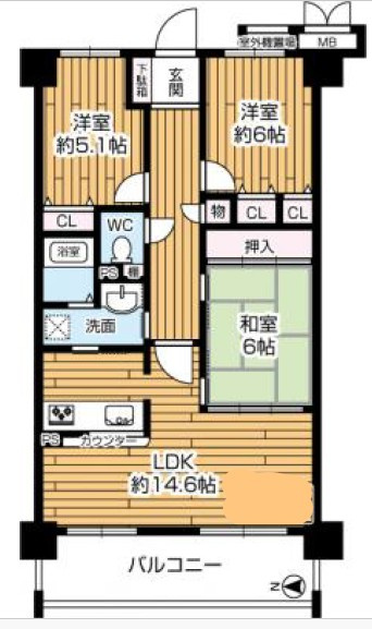 レックスマンション住之江公園の間取り