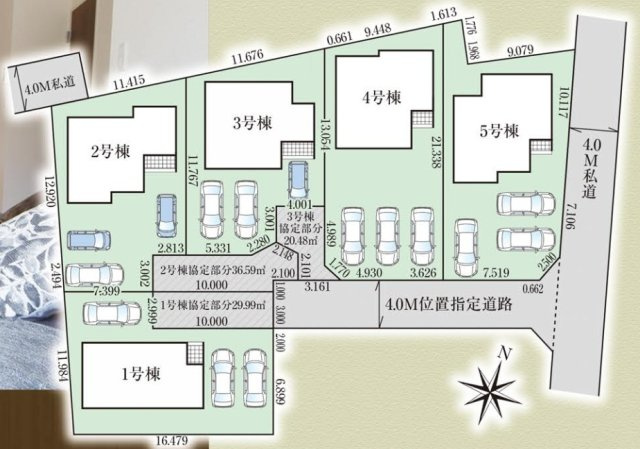 グラファーレ宇都宮市上戸祭2期の区画図|【全5棟】各号棟の詳細については、お気軽にお問い合わせください♪