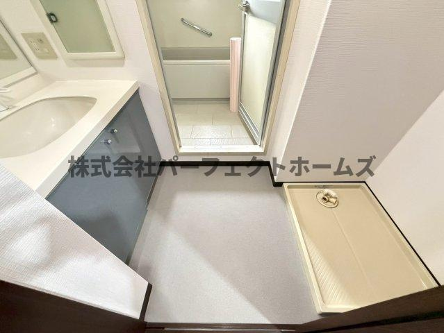 ダイアパレス枚方サウスピアの洗面所|脱衣スペースもあります