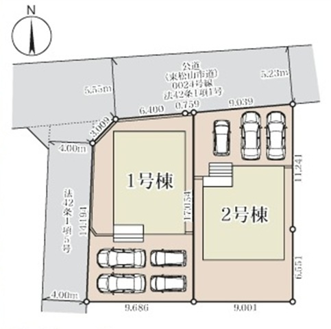 【仲介手数料無料】新築戸建　東松山市松葉町3-11-32（全2棟）の区画図