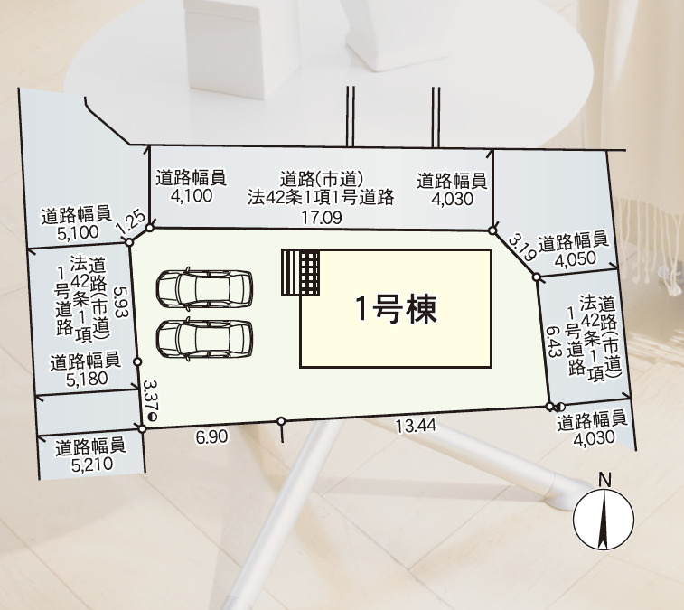 久留米市善導寺町飯田　新築戸建ての区画図