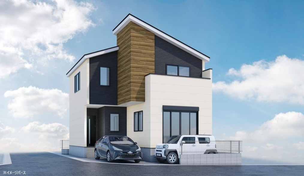 越谷市宮本町3丁目　新築戸建の外観パース