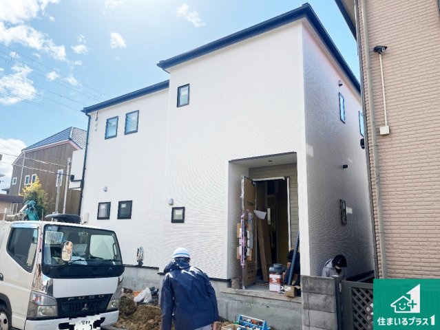 加古郡播磨町北本荘　第9期　新築一戸建ての外観|周辺は落ち着いた街並みの住宅地！子育てがしやすい住環境です！まだ未完成ですが、現地でしかわからない事もございます。是非一度ご覧ください。