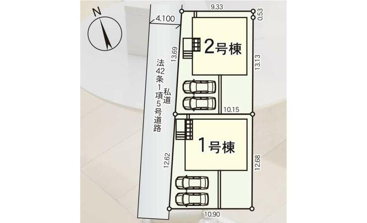 久留米市東櫛原町　新築戸建【1号棟】の区画図