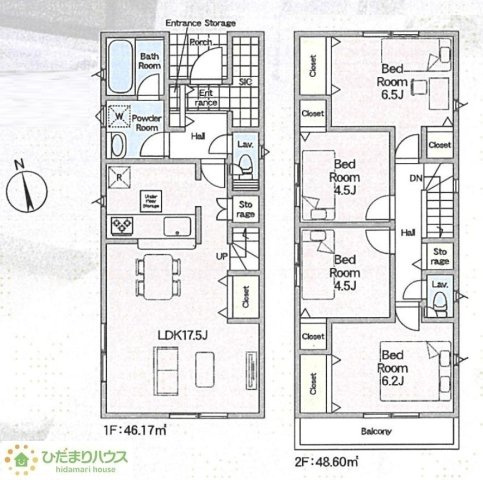 【間取り】 | 我孫子市湖北台第25　新築戸建　1号棟 | ２階に4部屋あるので、パパの書斎やママの趣味の部屋も実現可能です(^O^)
（1号棟）