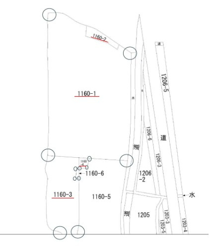 郡山市湖南町舟津字村上　売地の区画図