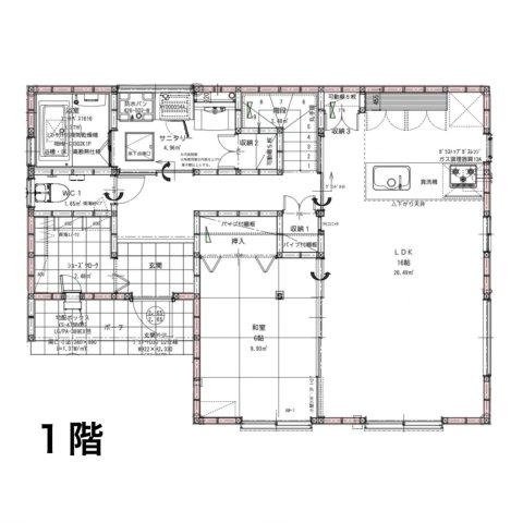 プランタウン清末西町の間取り|1階　間取図