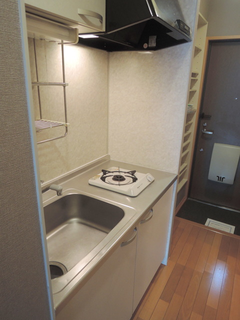 クリプトメリアのキッチン|一人暮らしにちょうどいいガスキッチン