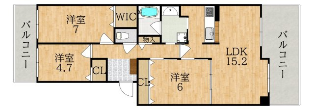 ローレルスクエア登美ヶ丘Ｉ期の間取り