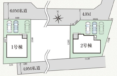 【区画図】 | 福島市森合北谷地　1号棟（Z）