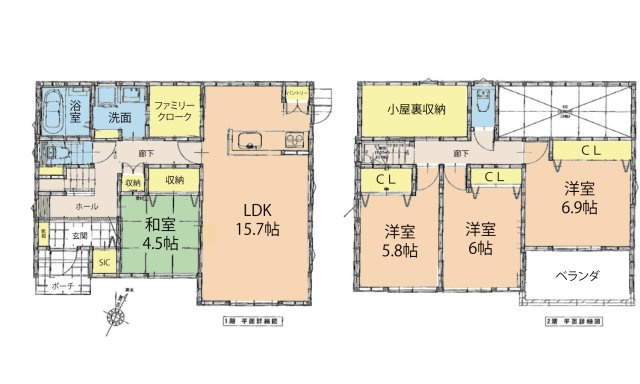 広島市安佐南区上安４丁目　新築一戸建ての間取り