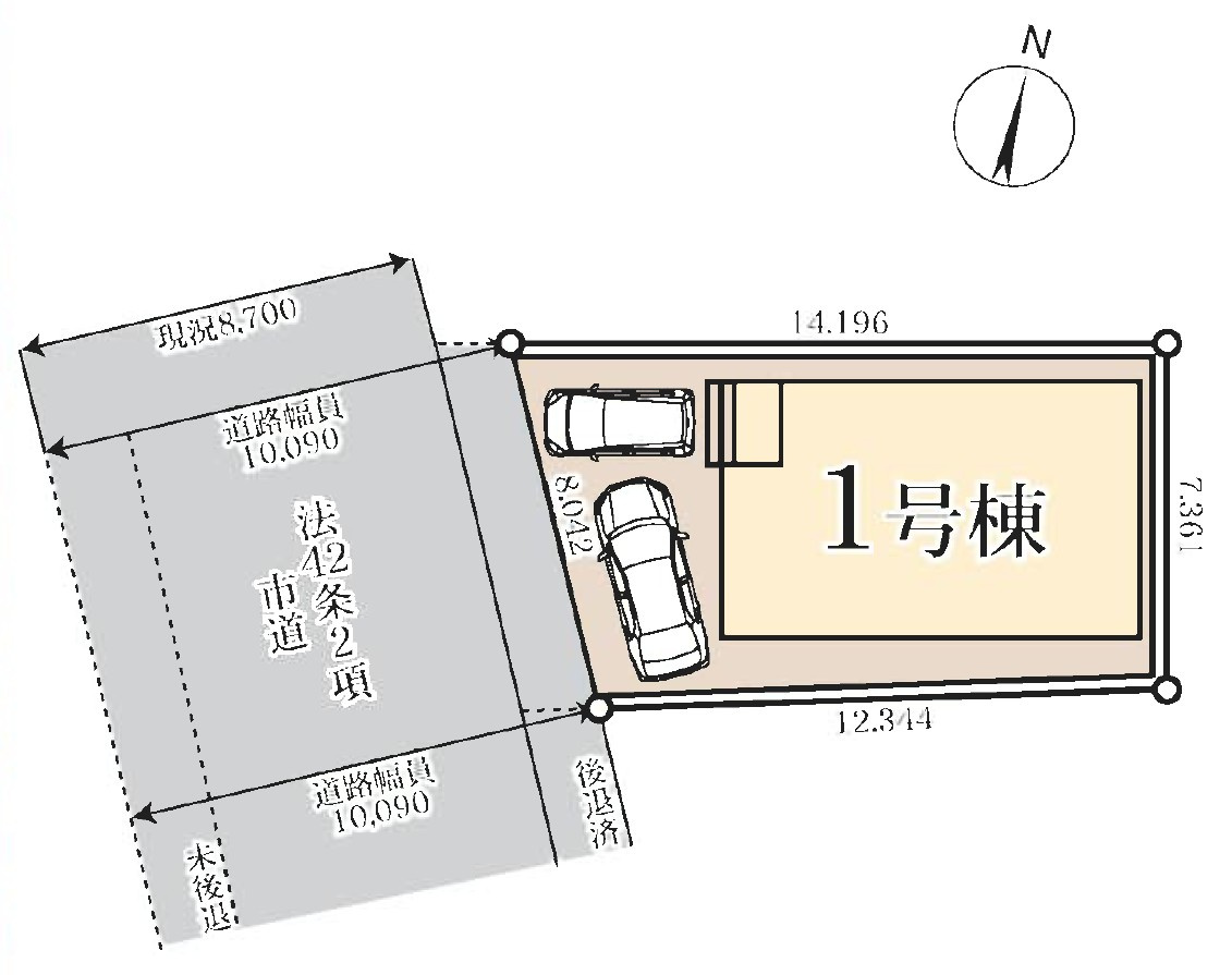 越谷市弥十郎　新築戸建の区画図