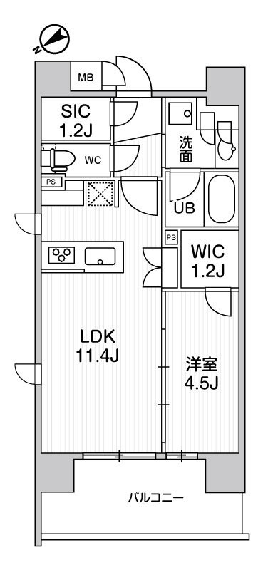DUE入谷Ⅲの間取り