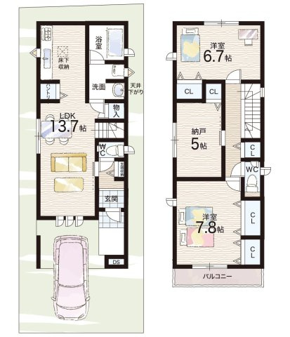 明石市北王子町　第3期　新築一戸建ての間取り|1号地