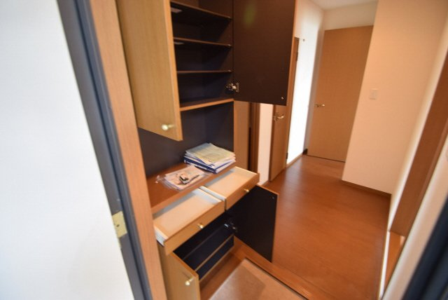 ベルデュールＢの玄関|大きなシューズボックス付