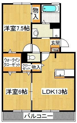ベルデュールＢの間取り