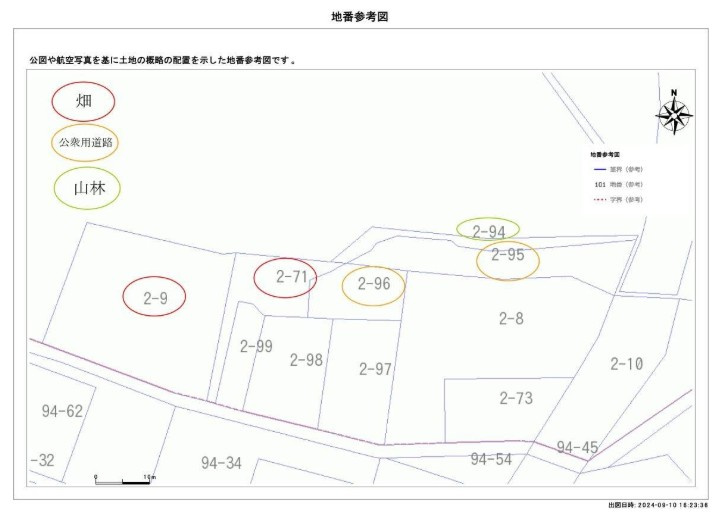 郡山市熱海町高玉字南泥布沢　売地の区画図