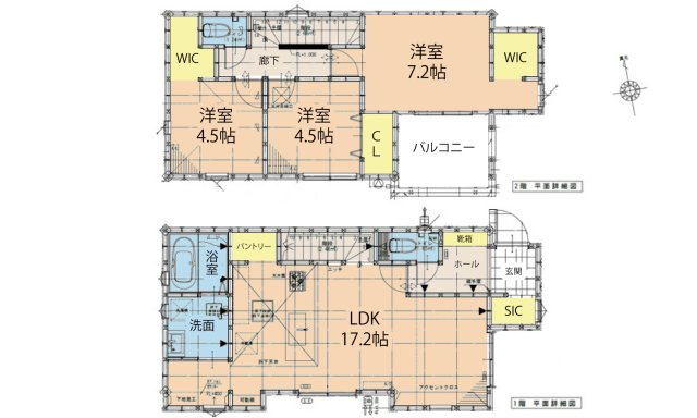 広島市佐伯区五日市町大字美鈴園　新築一戸建て(全2棟)の間取り