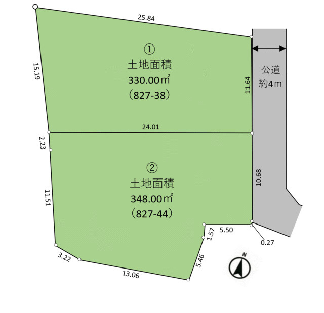 松戸市和名ケ谷の売地の区画図|区画図