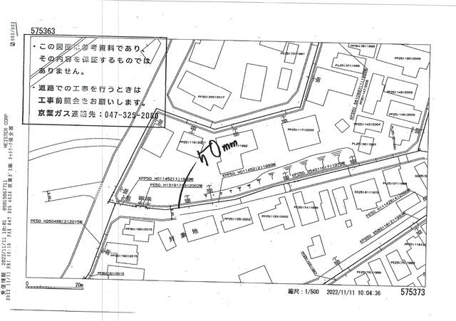 松戸市二ツ木の売地の地図