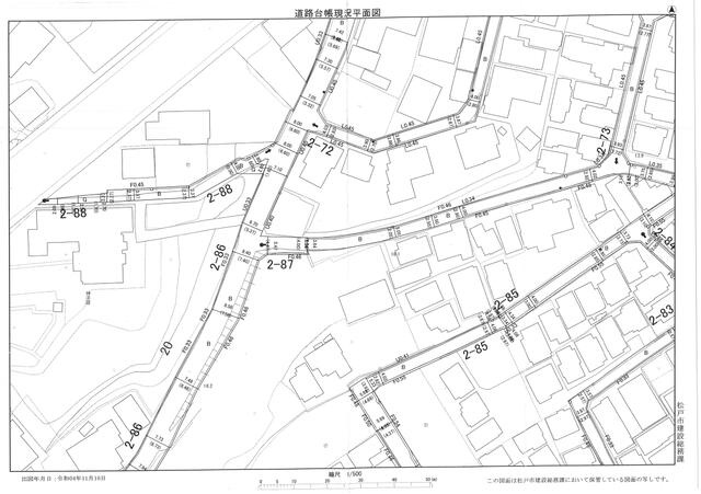 松戸市二ツ木の売地の地図