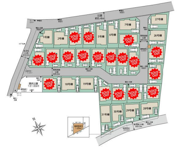 ブルーミングガーデン　市川市大野町３丁目３１棟／１期２８号棟の地図|市川市大野町3丁目区画図