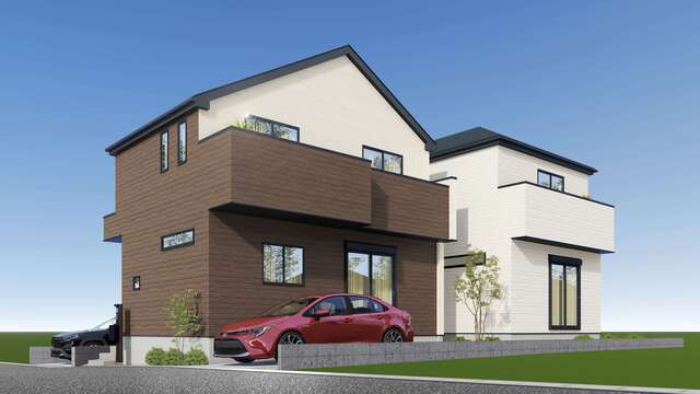 ４２２２柏市光ヶ丘８期３棟の外観パース